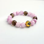 Kunzite Bracelet & Smoky Quartz Bracelet - Vajra Crystal for Love & Harmony