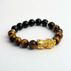 Pixiu Bracelet & Tiger Eye Bracelet & Black Obsidian Bracelet – Harmony of Prosperity and Shield
