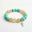 Amazonite Bracelet, Gold Rutilated Quartz Bracelet, Silver Feather Bracelet – Harmony for Growth, Luck & Balance