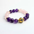 Amethyst Bracelet, Rose Quartz Bracelet & Vajra Crystal Bracelet – Whisper of Eternal Love Feng Shui Heartfelt Wisdom