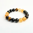Citrine Bracelet & Golden Obsidian Bracelet with Tiger’s Eye Bracelet – Feng Shui Harmony of Abundance for Wealth, Protection & Vitality