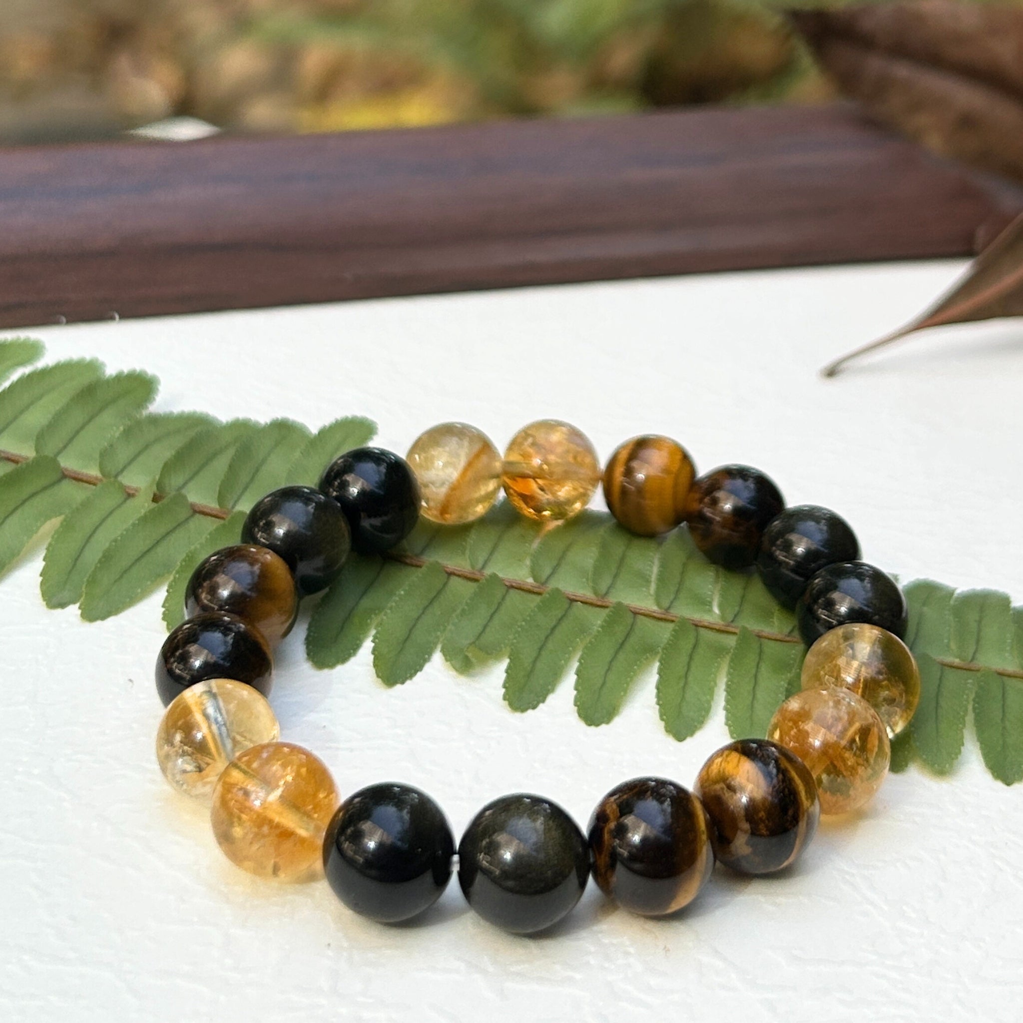 Citrine Bracelet & Golden Obsidian Bracelet with Tiger’s Eye Bracelet – Feng Shui Harmony of Abundance for Wealth, Protection & Vitality Secondary image