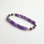 Amethyst Bracelet & Silver Bead Bracelet – Guardian of Tranquil Wisdom Feng Shui Harmony & Insight