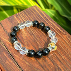 Clear Quartz Bracelet, Black Obsidian Bracelet, Rainbow Obsidian Bracelet, Golden Obsidian Bracelet, Vajra Crystal Bracelet – Mirror of Inner Strength