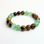 Green Strawberry Quartz Bracelet with Tiger Eye Bracelet – Vitality Weaver Feng Shui Talisman for Growth, Vitality and Fortune